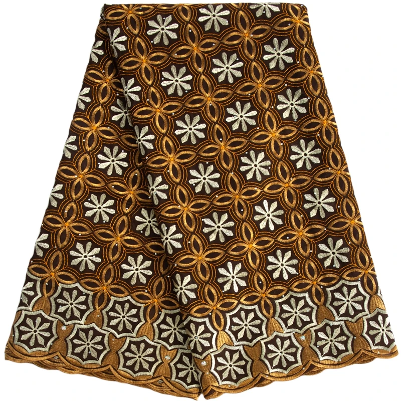 

Kalume Nigerian Cotton Lace Fabric 2023 High Quality African Swiss Voile Lace Fabric for Sewing Woman Dresses 5 Yards F3430