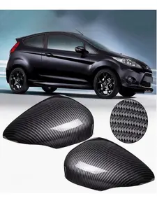 Carbon Fibre Look Wing Side Mirror Cover Cap For Ford Fiesta MK7 2009-2017 RS 
