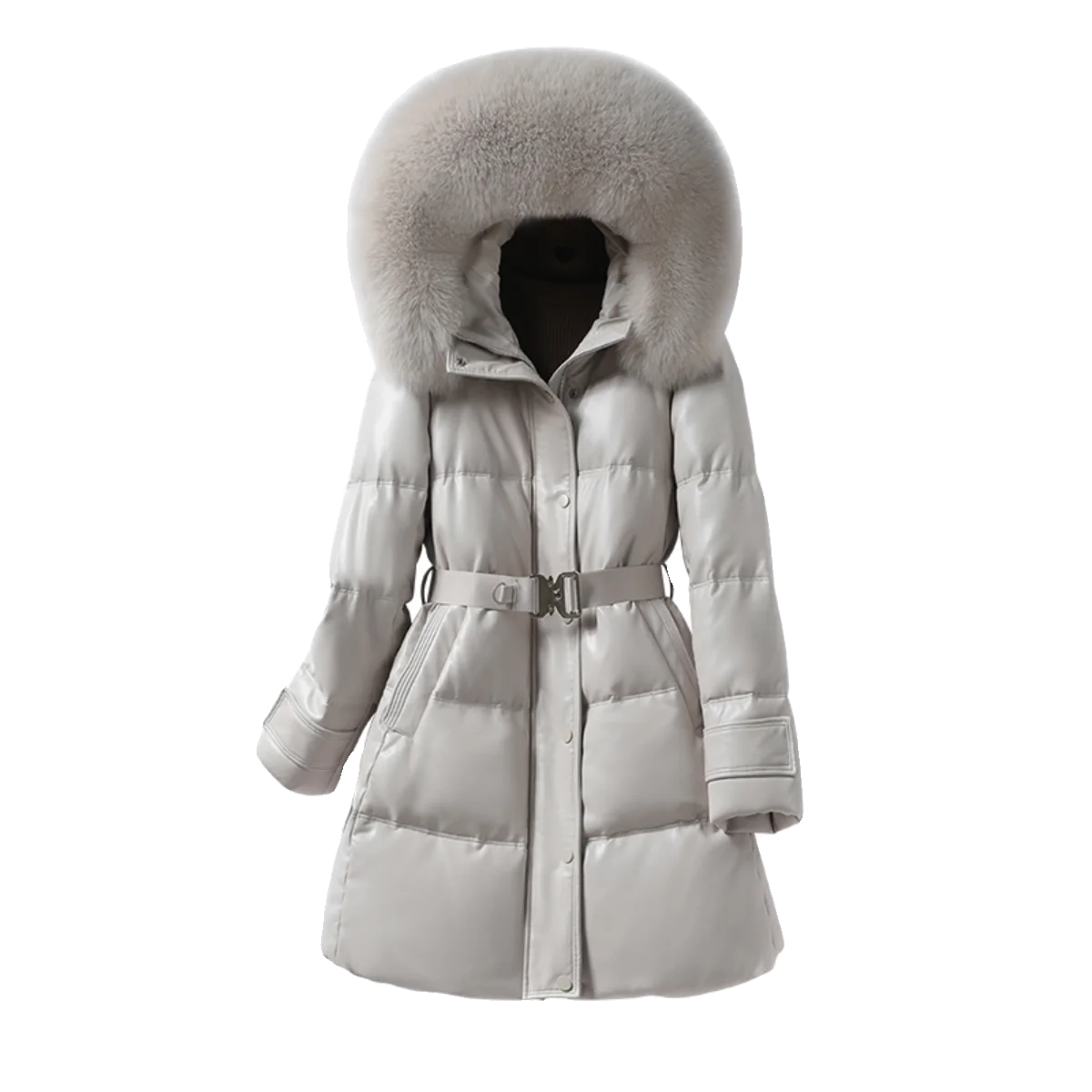 Haining натуральная кожаная куртка пуховик женская средняя и длинная овчина новинка