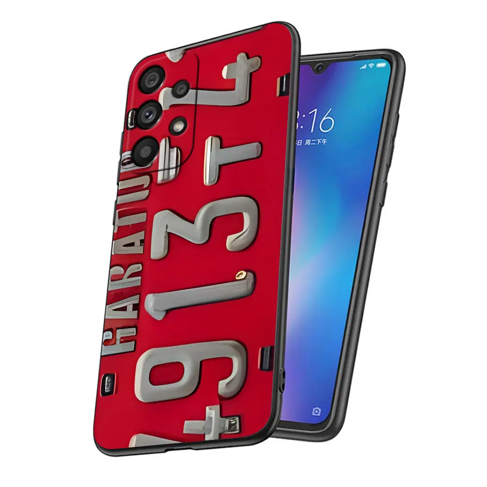 Фото Чехол для телефона в стиле ретро с номерным знаком для Samsung Galaxy A30s A10 A10s A20 A20s A70s A06 A9 A40 A7 A8 A04s A50s, черный, из матового ТПУ №3