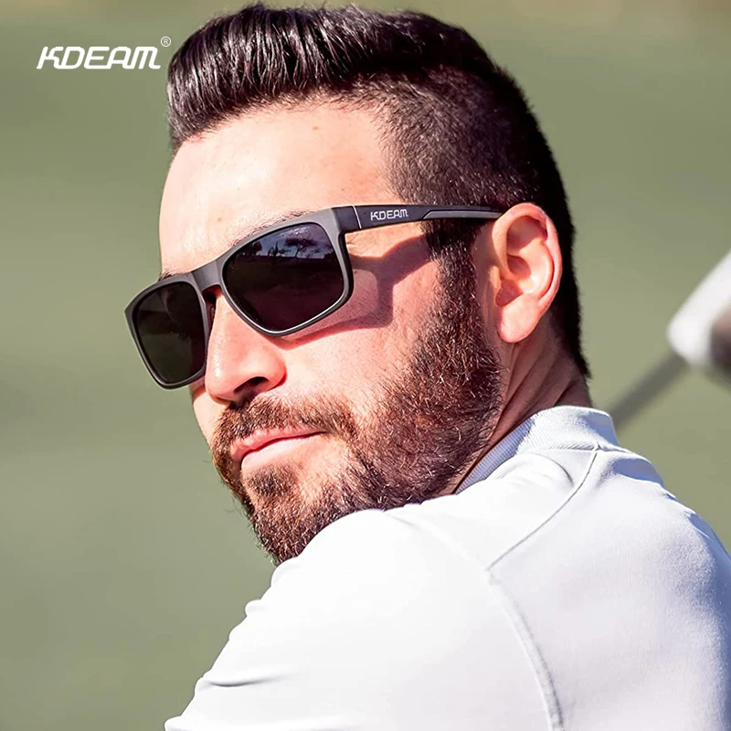 

KDEAM Sports Polarized Sunglasses for Men Women Golf Fishing Sun Glasses Square Photochromic Driving Shades Male UV Blocking