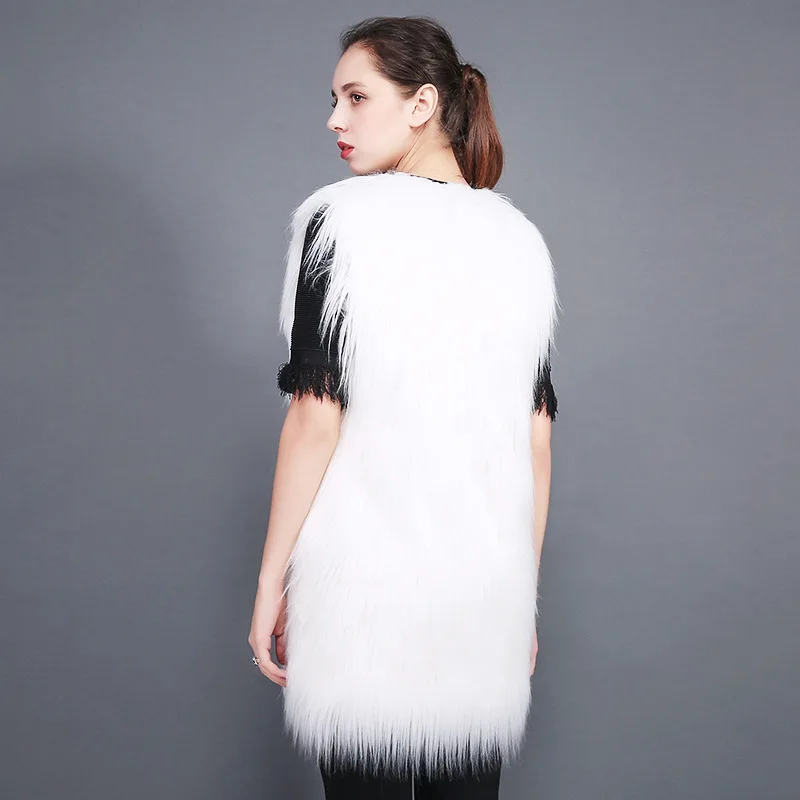 Faux Fur Factory Wholesale Women's Vest Vest Fake Fur Jacket Wool Washed Plush Fur Jacket