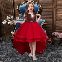 2 10 year girls princess dress sequin lace tulle wedding party tutu fluffy gown for children kids evening formal pageant vestido