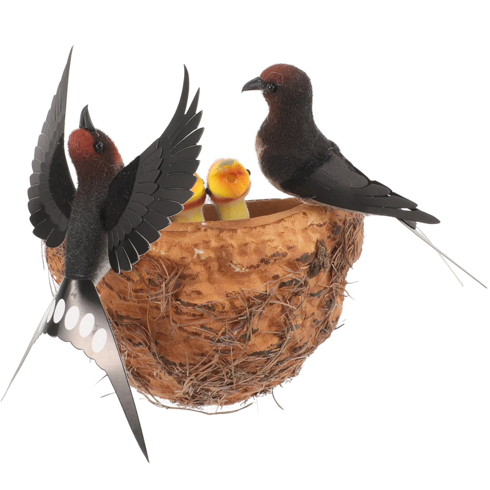 

Swallow Nest Decoration Garden Patio Tree Bird Farmhouse Rustic Birds Sculptures