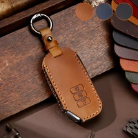 1pc 3 button leather remote keyless key fob case cover car key protective shell for kia sorento 2021 2022 key holder accessories