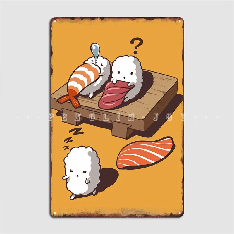 

Sleep Walking Sushi Metal Sign Garage Decoration Club Home Wall Vintage Tin Sign Poster