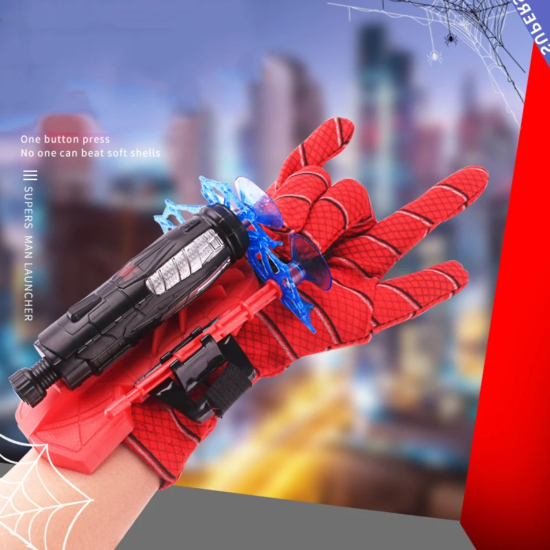 

Spiderman Web Shooter устройство запуска на запястье Glove мягкая пуля пистолет игрушка Человек-паук реквизит для косплея игрушки для детей подарок на ...