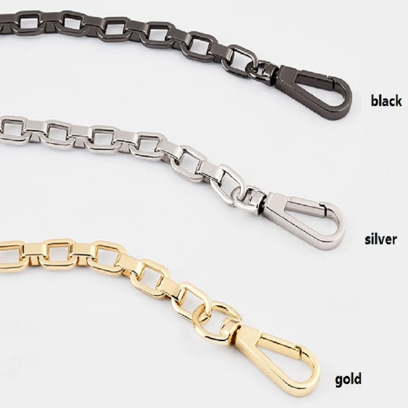 Free Shipping  9mm Metal Chain Gold Silver Gun Black 3 Colours Replace Bag Chains