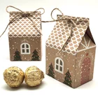 Рождественский домик, Рождественская Подарочная коробка, Подарочный пакет из крафт-бумаги для конфет, бумажный пакет, коробка для конфет и печенья, товары Вечерние