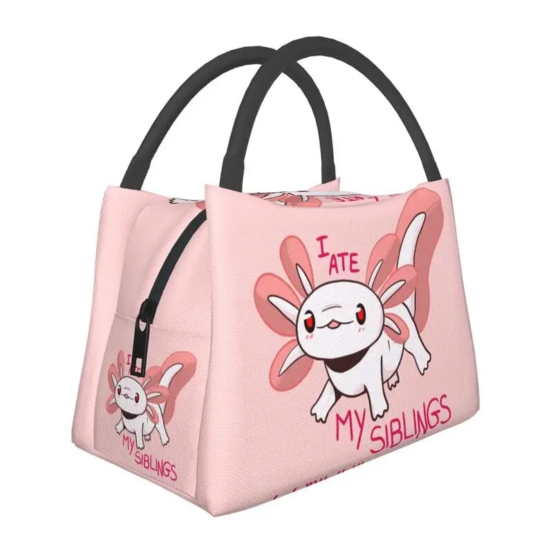 

Custom Axolotl Baby Pink Lunch Bag Women Cooler Thermal Insulated Lunch Box for Picnic Camping Work Travel