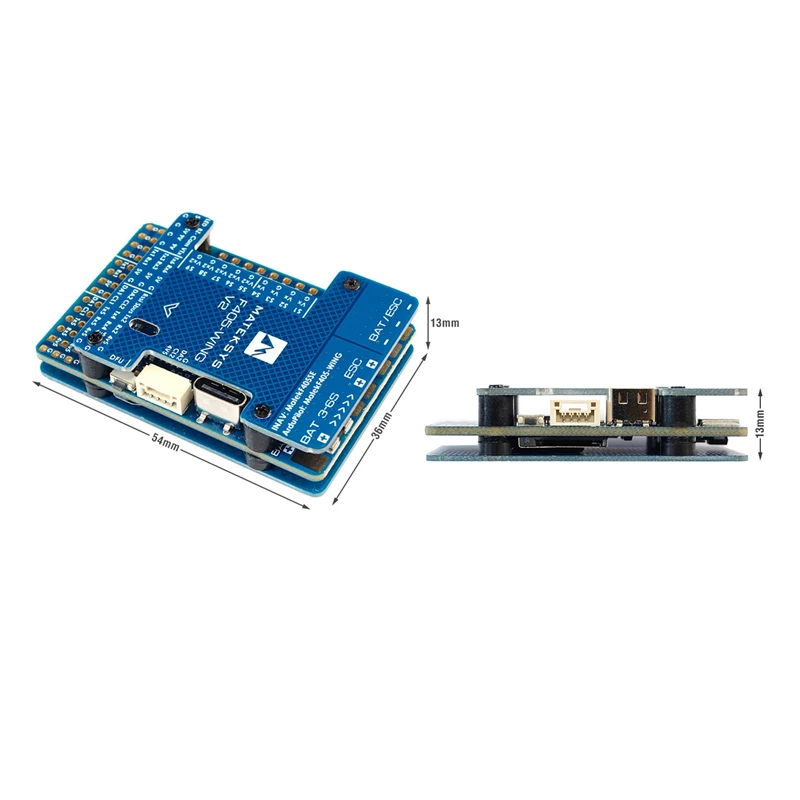 Контроллер полета MATEKSYS F405-WING V2 Baro OSD Blackbox BEC PDB ArduPilot INAV 3-6S для радиоуправляемого