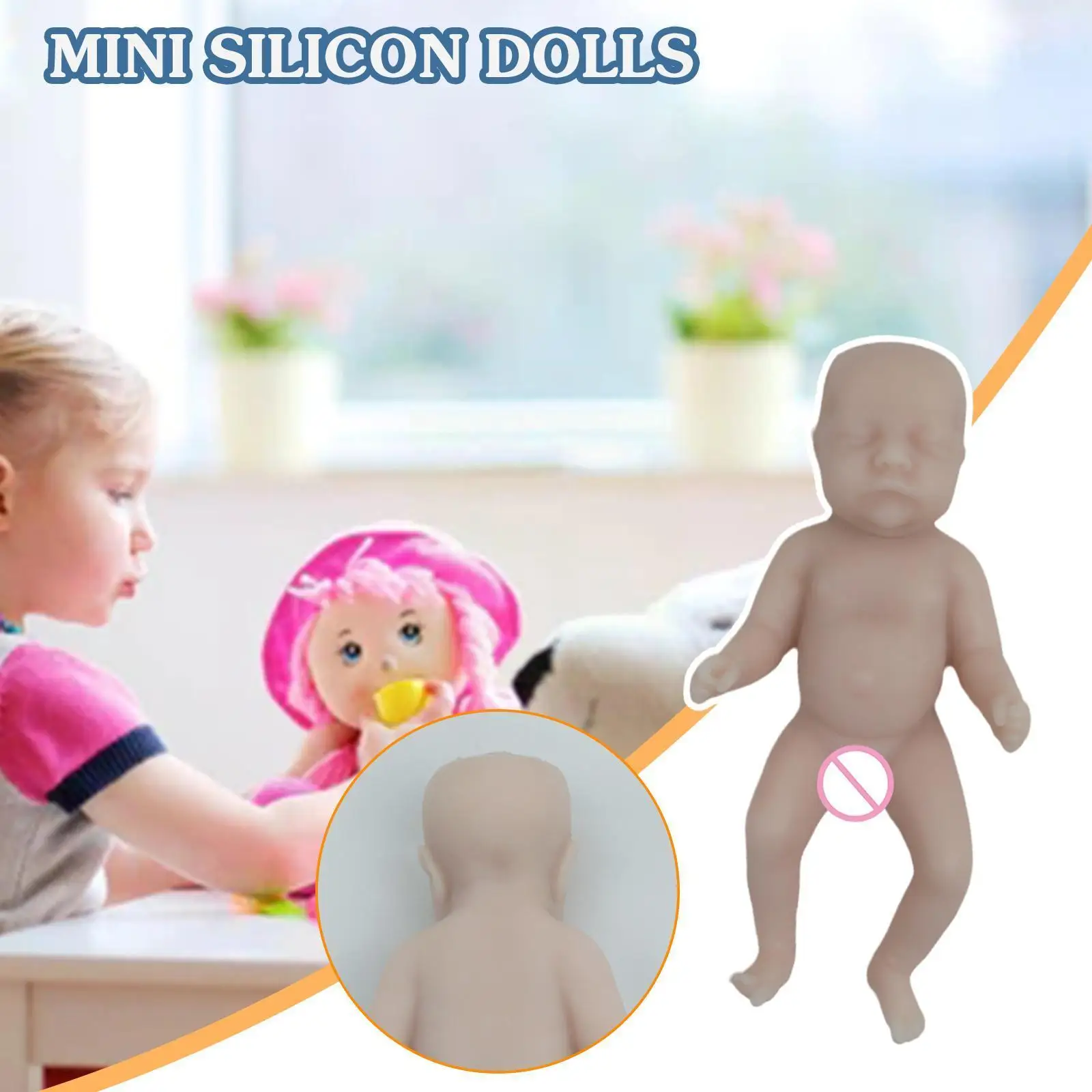 

6 Inches Mini Silicone Full Body Silicone Baby New Lifelike Toy U4q2