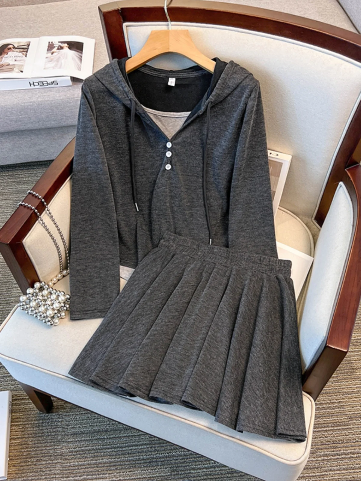 Женский комплект больших размеров на весну и осень корейская серия из двух