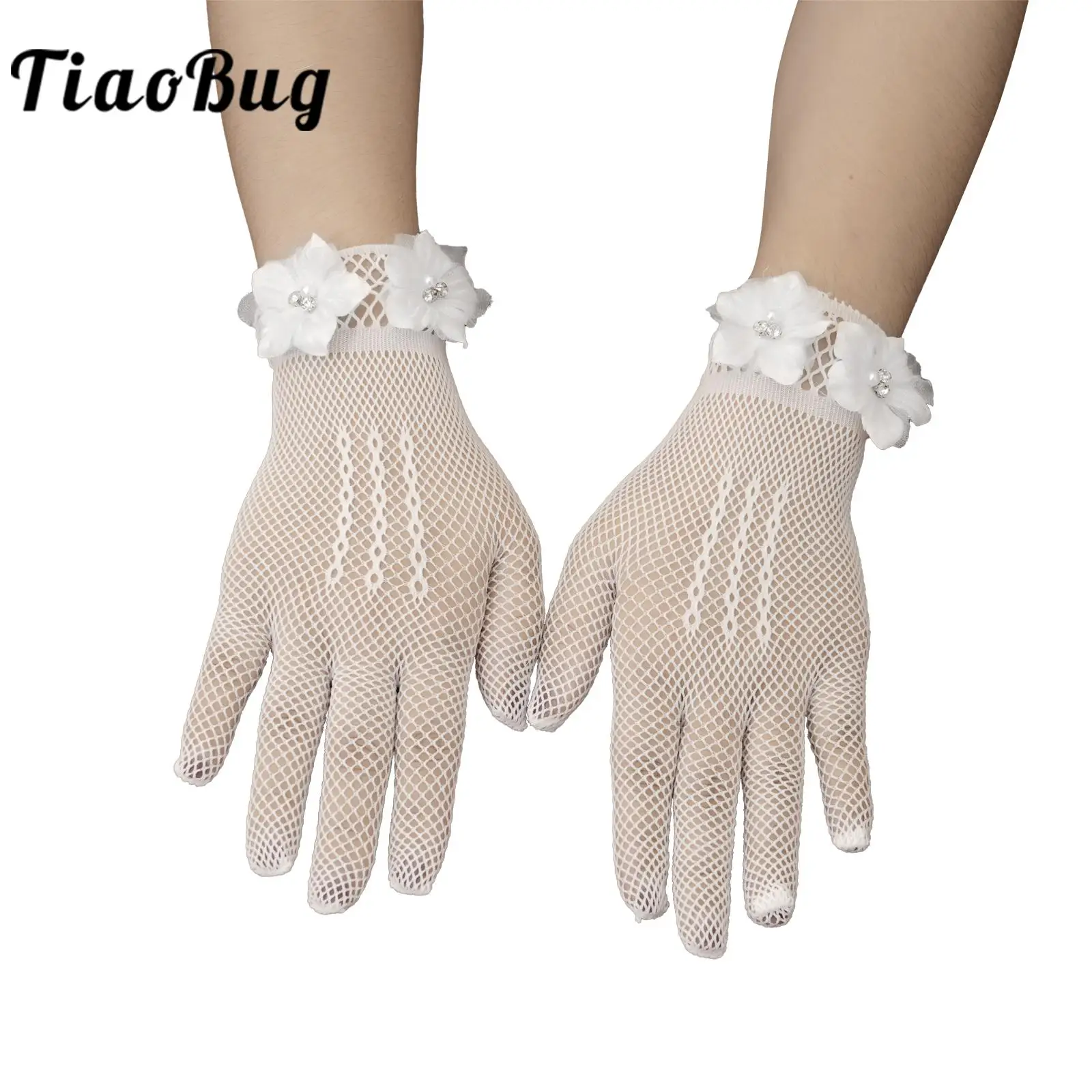 

1 Pair Womens Elegant Gloves Faux Pearl Short Gloves Mittens Evening Party Dress Accessories Bridal Gloves Wedding Gloves