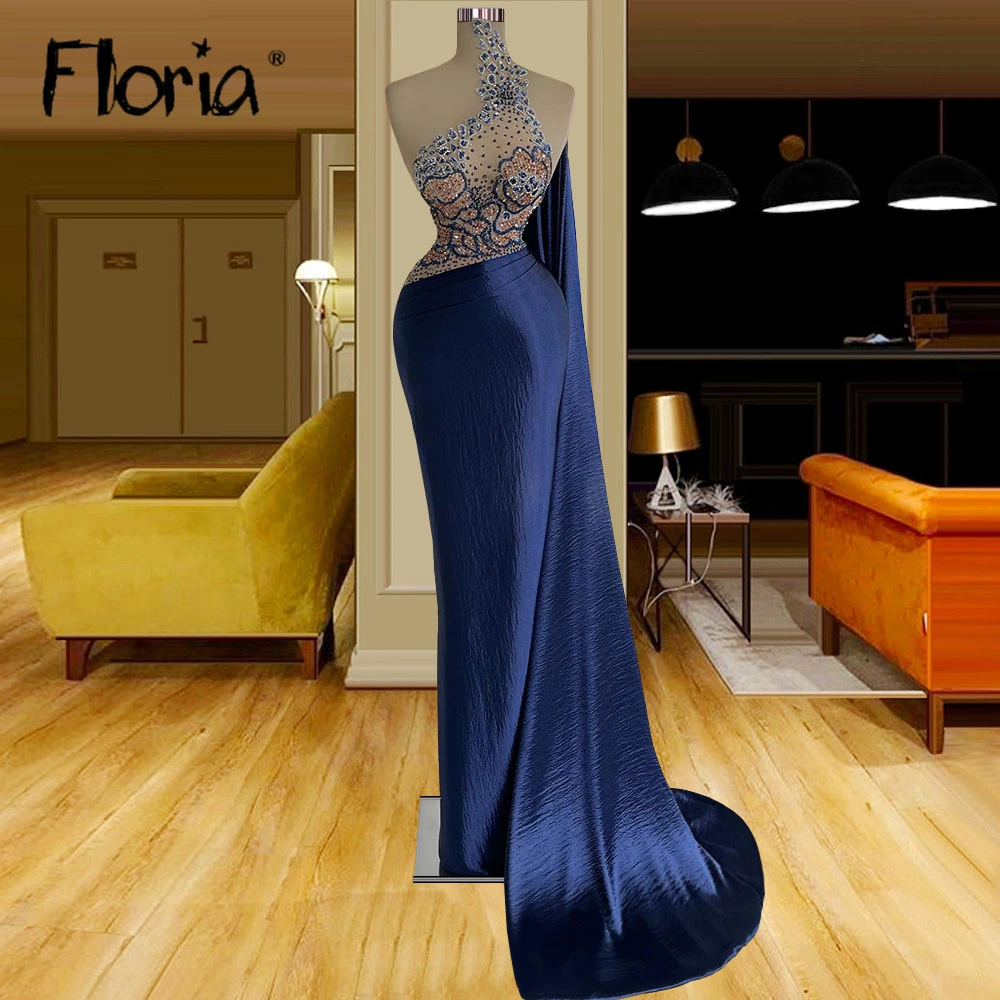 

Floria Hevy Beads Elegant Royal Blue Long Formal Evening Dress for Women 2022 Dresses Gala Crystals Party Gowns Vestidos De