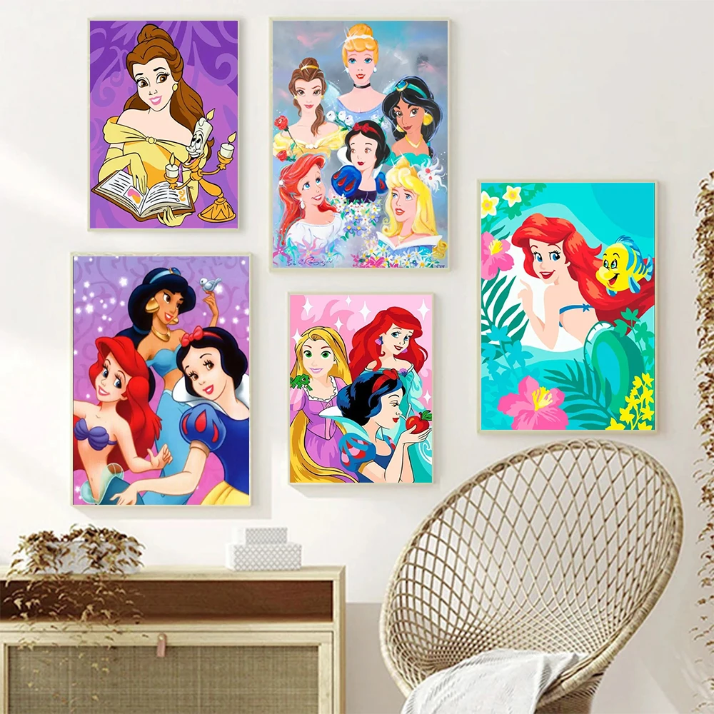 

Disney Snow White Full Round Diamond Painting Kit 5D DIY Cartoon Princess Mosaic Embroidery Cross Stitch Poster Home Decor Gift
