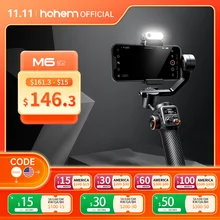 Hohem iSteady M6 Handheld Gimbal Stabilizer Selfie Tripod for Smartphone with AI Magnetic Fill Light Full Color Video  Vlogging