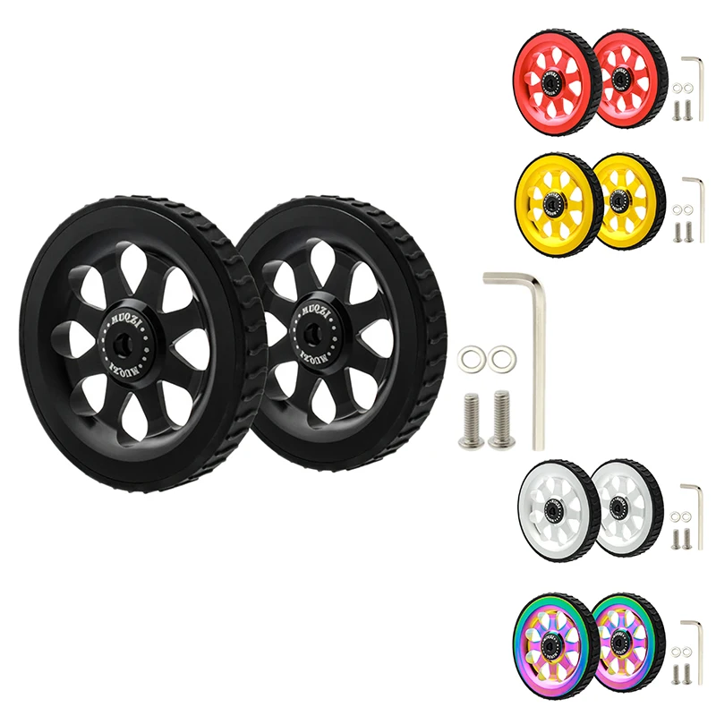 

MUQZI Folding Bike Easy Wheel Ceramics Bearing Easy Wheel for Brompton Folding Bike Upgraded Widened Easy Wheel