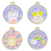 10pcsset colorful cartoon animal pendant rainbow enamel color alloy charm for jewelry making diy bracelet earringsfindings