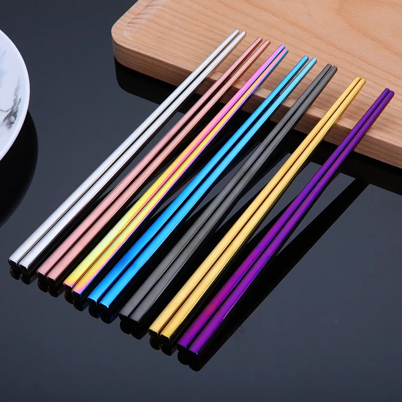 

1 пара, металлические палочки для еды из нержавеющей стали