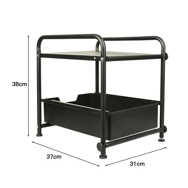 

Abs Plastic Bathroom Shelf Double -layer Push Pull Display Stand Multi -function Storage Organizer Shelf Storage Tools Drawer