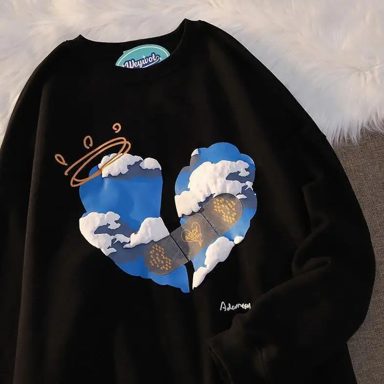 

Love sweater women spring and autumn plus velvet loose lazy wind coat jacket