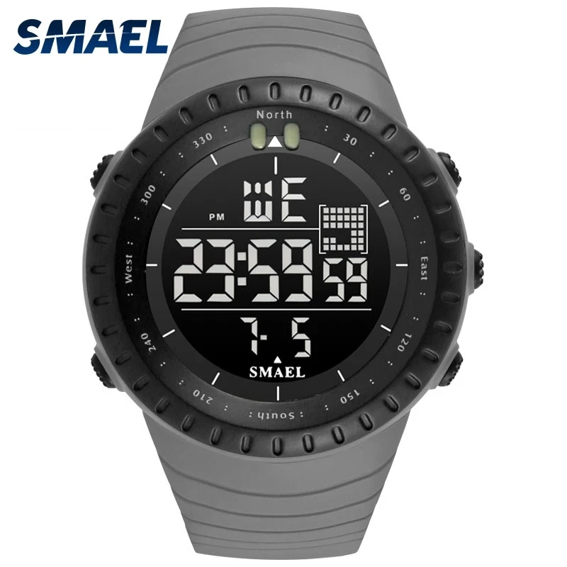 

SMAEL Men Outdoor Sports Electronic chronograph 2022 New Men's Watch Big Dial Digital 50M waterproof Digital LED Wrist Watches