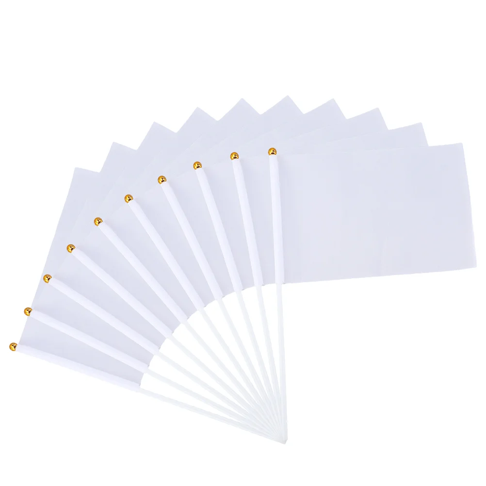 

48PCS White Flag White Referee Flag Bunting Flag Flag with for Parades Festival Events Celebration ( White )