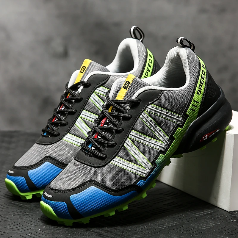 

Мужские Прогулочные кроссовки для улицы, Повседневная Нескользящая Мужская обувь для спортзала, дышащая Спортивная обувь на шнуровке для м...