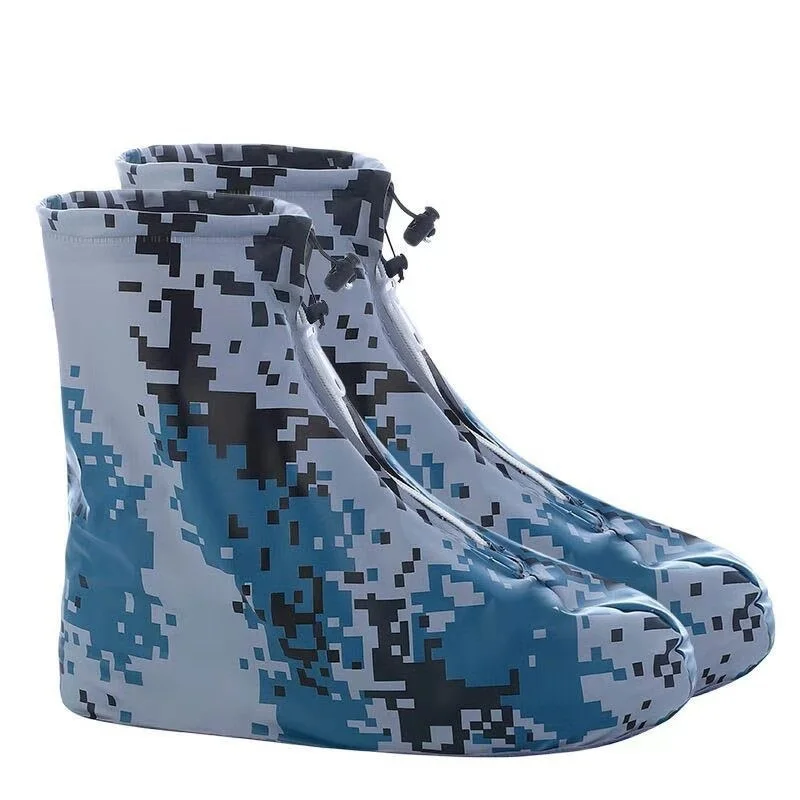 

Камуфляжные моющиеся Чехлы для обуви для мужчин и женщин, Многоразовые водонепроницаемые высокие Нескользящие Чехлы для обуви, галоши