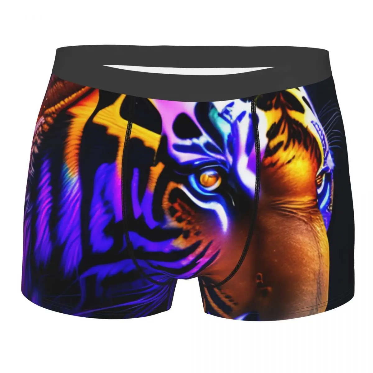 

Mens Boxer Sexy Underwear Tiger With Rainbow Underpants Male Panties Pouch Short Pants