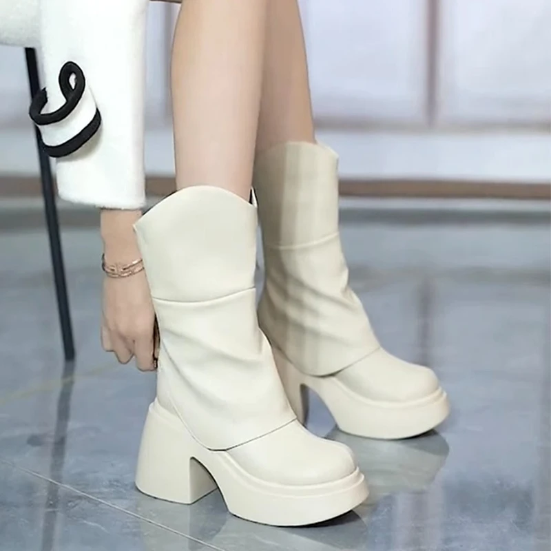 Версия на толстом каблуке короткие сапоги женские ботинки 202kkp4 осень и зима новые