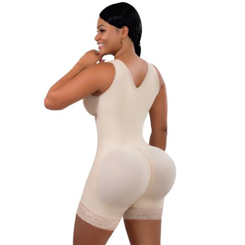 Women Post Liposuction Body Shaper Waist Cincher Underbust Corset Front Closure Bodysuit With Hook-Eye