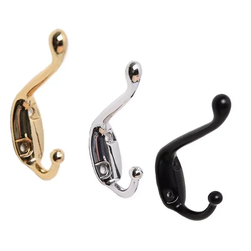 

Duty Coat Hooks Metal Wall-mounted Clothes Hook Double-hung Clothes Hook With 2 Screws Retro Dual Prong Coat Hooks