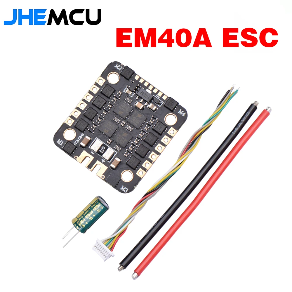 JHEMCU EM40A 40A blheli _ S 4 в 1 бесщеточный ESC 2-6S DShot600 расстояние между отверстиями 20 мм/м3 для RC FPV гоночного дрона квадрокоптера запчасти