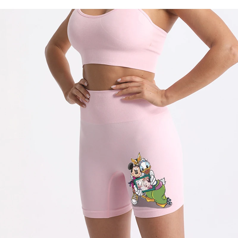

Модные летние шорты Disney, женская одежда, шорты с высокой талией, повседневные спортивные шорты из полиэстера в стиле Харадзюку для студенто...