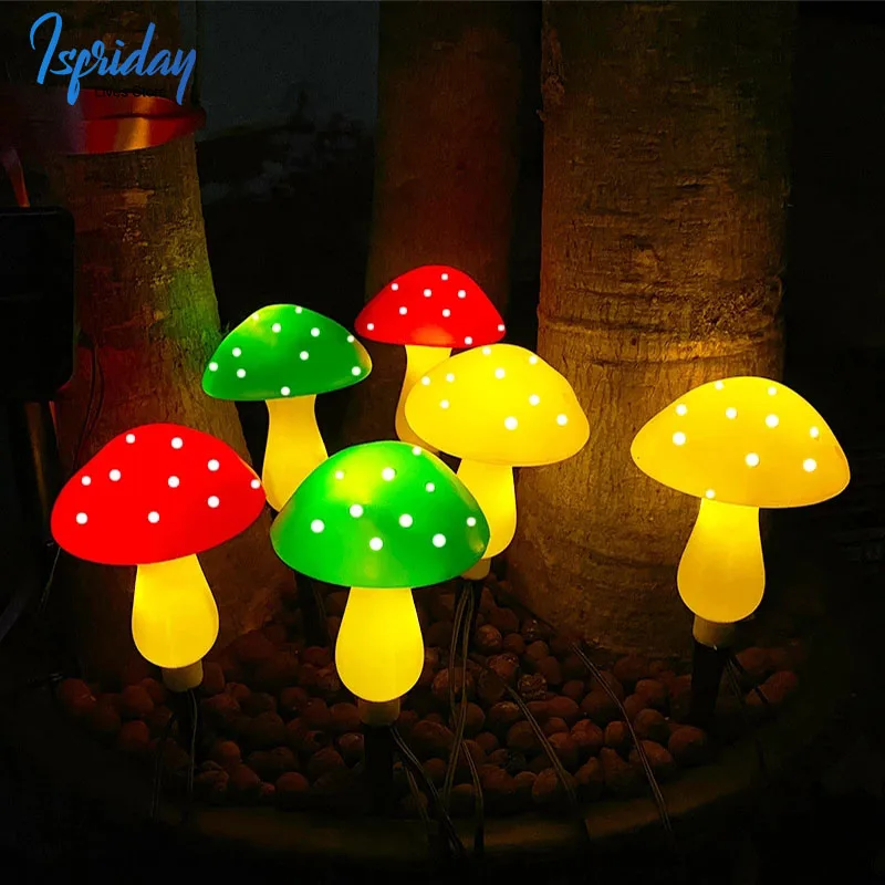 

Outdoor Solar Garden Lights Cute Mushroom Shape Decorative Lamp LED Waterproof Solar Light For Yard Backyard Lawn Path