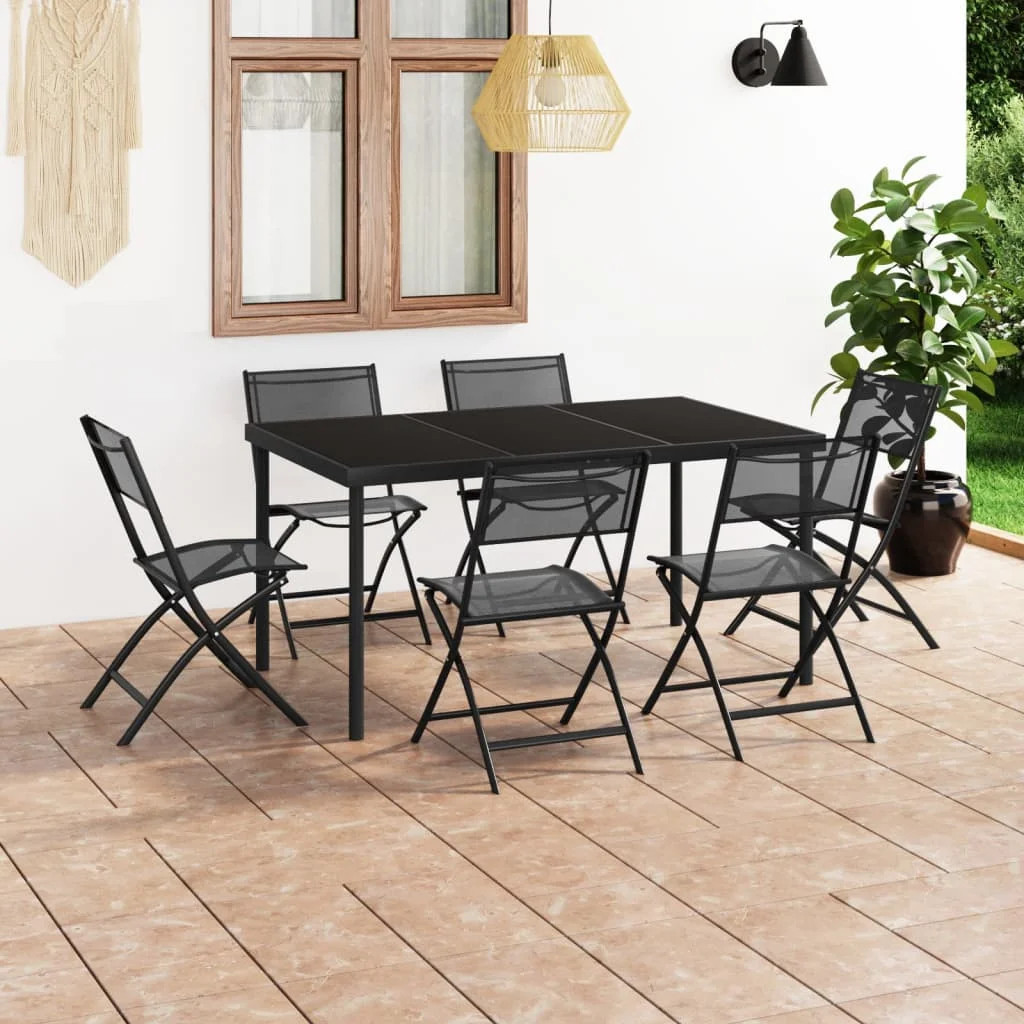 

7 Piece Outdoor Dining Set,Patio Table and Chair Set, Steel
