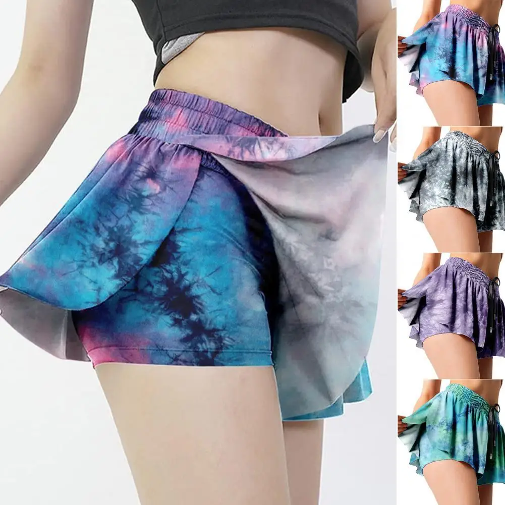 

Sporty Stylish Muticolor Double Layers Shorts Skirt Bottoms Athletic Skirt Elastic Waisted for Yoga