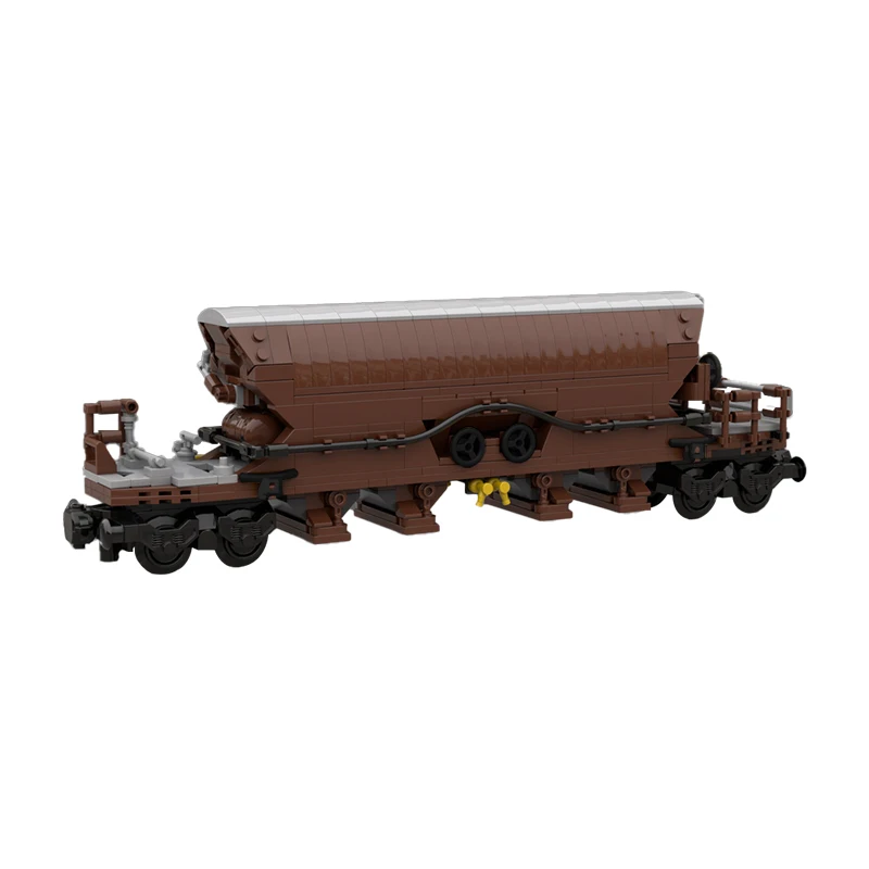 

MOC Brown Wagon Railway Train Building Block Kit Freight Vehicle Cargo Carriage Car Fit For 10277 Brick Model Toy DIY Kids Gift