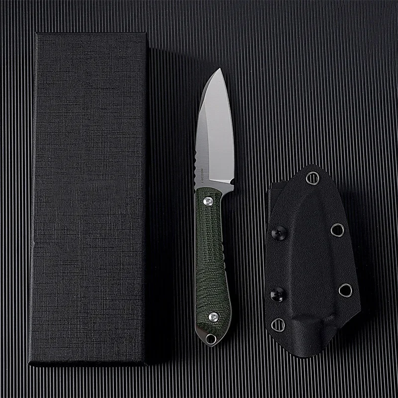 Прямая поставка 14C2 8N стальной льняной ручкой Походный нож с фиксированными
