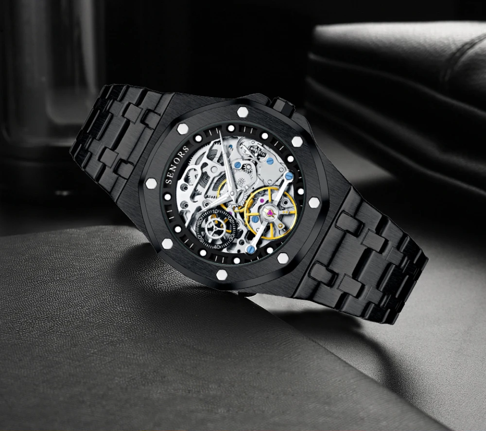 Часы наручные мужские автоматические модные механические водонепроницаемые с