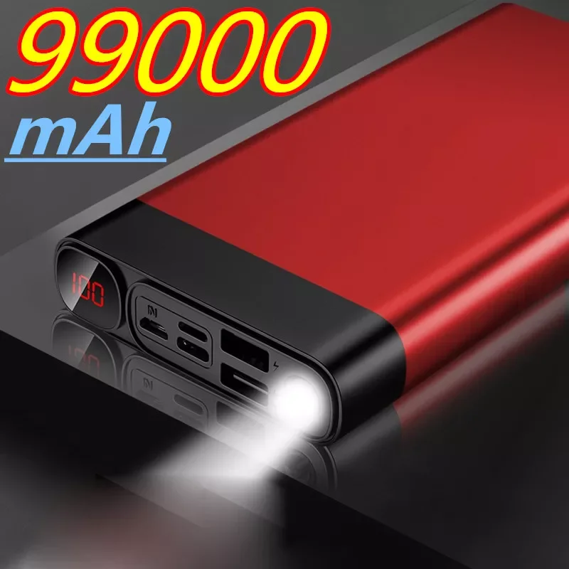

Power Bank 99000mAh Type C Micro USB C Power Bank LED Display Portable External Battery Charger For iPhone 12Pro