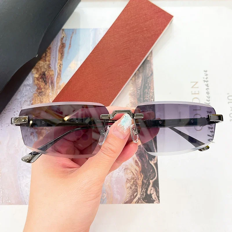 0631S Дизайнерские модные солнцезащитные очки высокого качества без оправы из