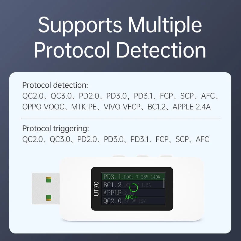 ALIENTEK UT70 USB-тестер цифровой вольтметр амперметр измерение емкости дисплей