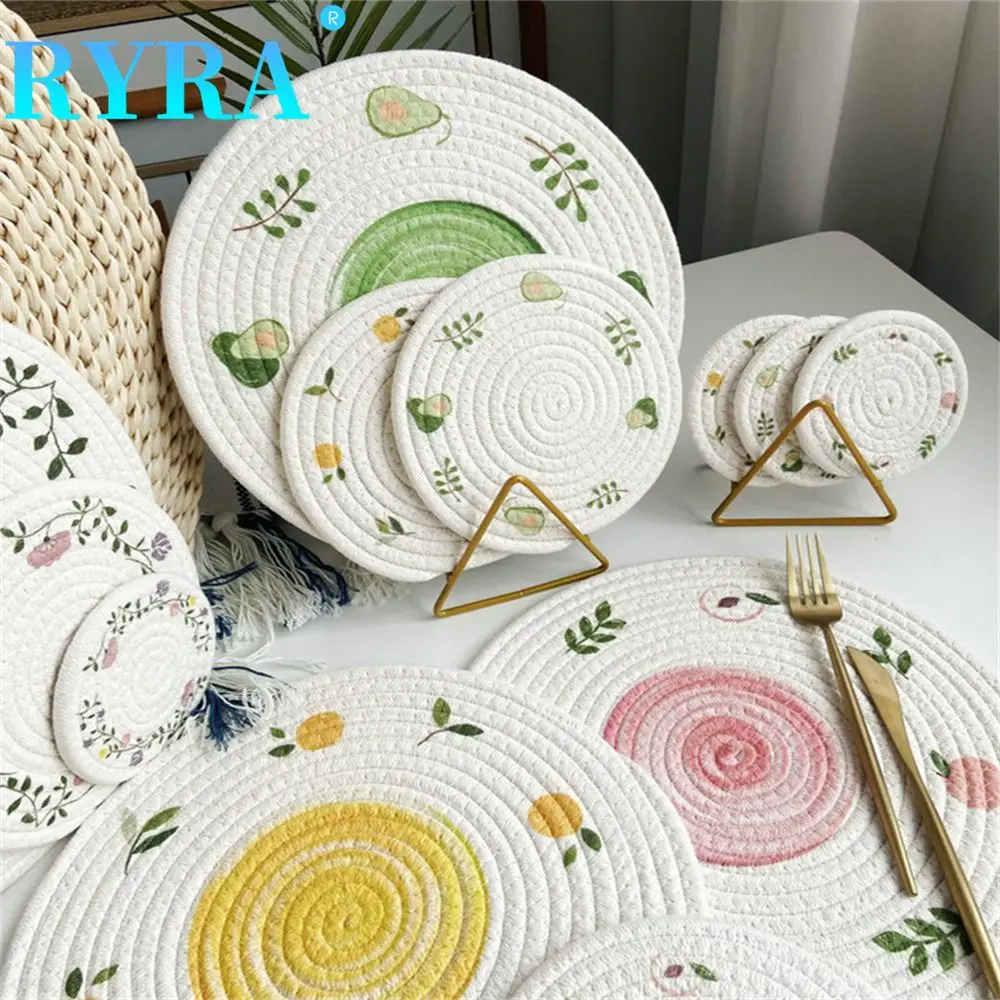 

Placemats Natural Tableware Mat Table Plate Mat Coaster Placemat Table Decorative Mat Heat-resistant Household Table Mat Durable