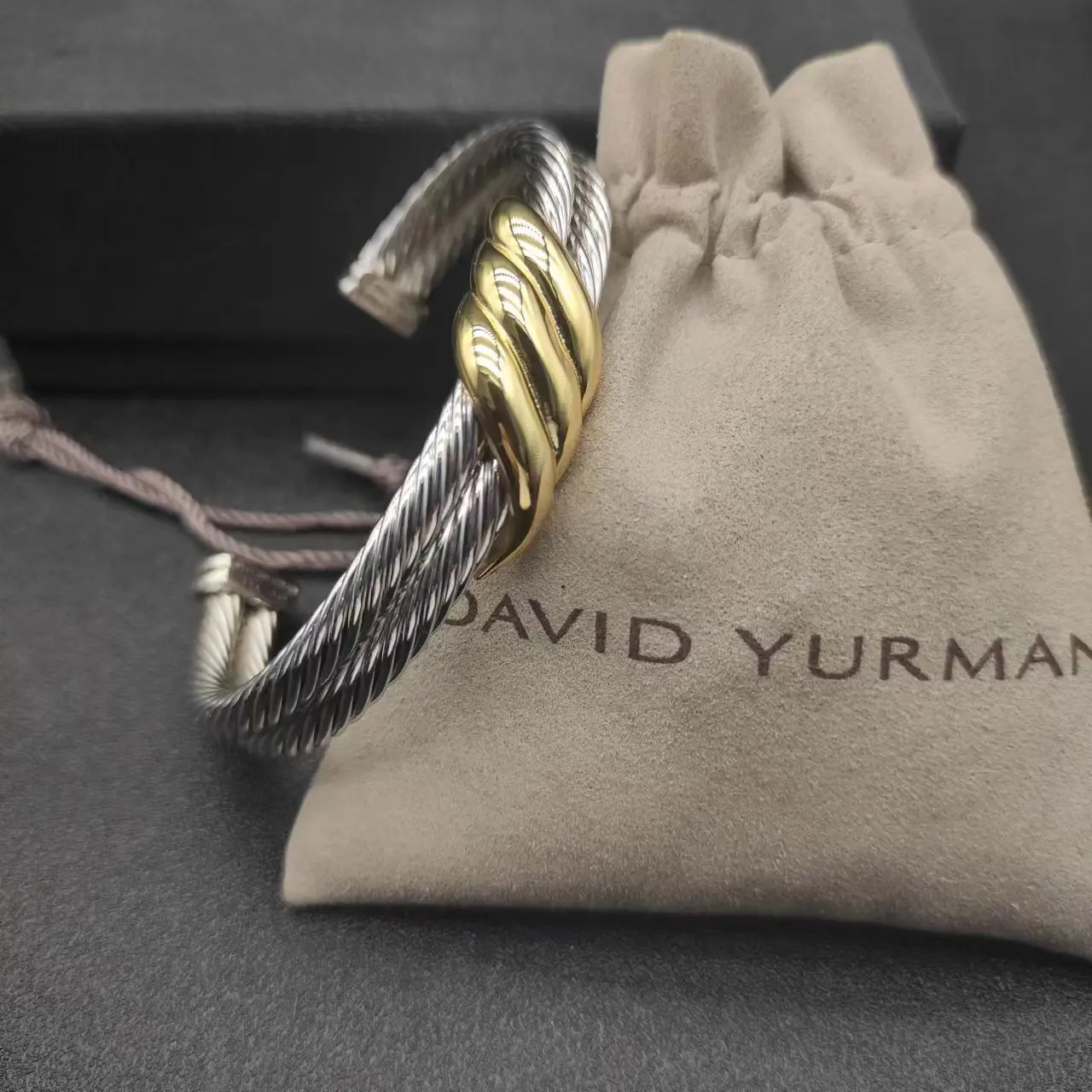 High Quality Men's Bracelet David Yurman Cable Classic BuckleBracelet with 14k Gold 925 Sterling Silver Free shipping