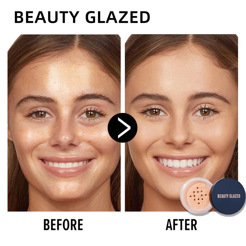 

Professional 3 Colors Face Powder Loose Mineral Waterproof Matte Setting Finish Concealer Makeup Oil-control Women Cosmetics