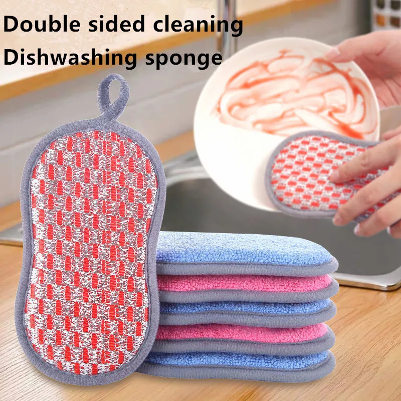 

Kitchen Cleaning Sponge Double Sided Sponge Scrubber Sponges For Dishwashing Scouring Pad Dish Cloth Kitchen Cleaning Tools