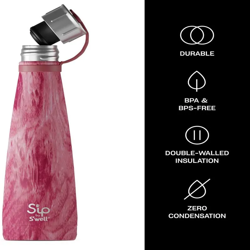 

Free shipping by Vacuum Insulated Stainless Steel Water Bottle, Rose Arbor, 15 oz